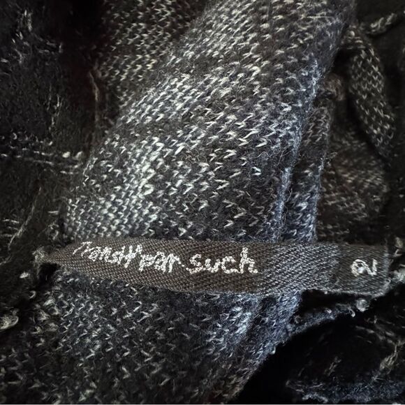 Transit Par Such Black Duster Cardigan Large Collar Pockets Sweater Size Small - Picture 8 of 9